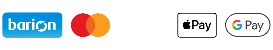 Tullia Webáruház fizetési módok: Barion, Visa, Mastercard, Apple Pay, Google Pay.