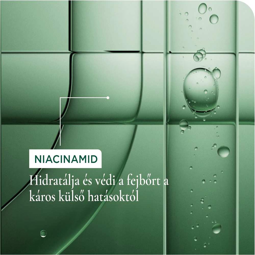 Niacinamid hatás a fejbőrre, hidratál és védi a káros külső hatásoktól.