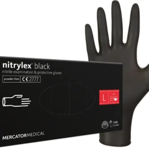 Fekete nitril kesztyű Mercator Medical termékfotó.