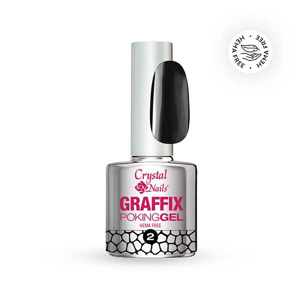 Crystal Nails Graffix Poking Gel fekete, hema mentes.
