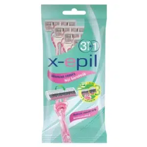 Női borotvák x-epil 3+1 csomagban, krémezőcsíkkal.
