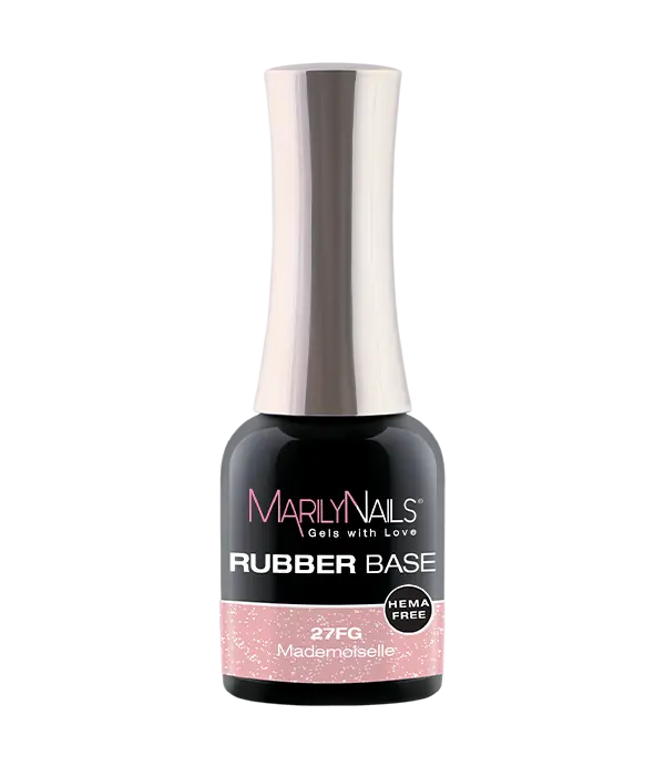 MarilyNails Rubber Base gél, Mademoiselle szín, hema mentes.