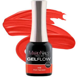 MarilyNails GelFlow 115 Hot Harvest, hema mentes gél-lakk, piros szín.