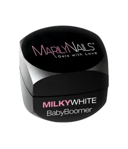 MarilyNails Milky White BabyBoomer gél, fehér színű univerzális gél.