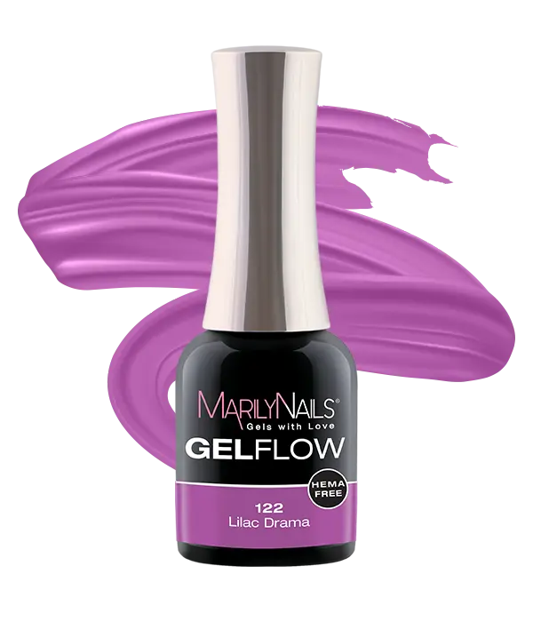 MarilyNails GelFlow 122 Lilac Drama lila gél-lakk.