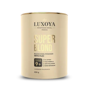 Luxoya Super Blond szőkítőpor, 450 g, lila illatú.