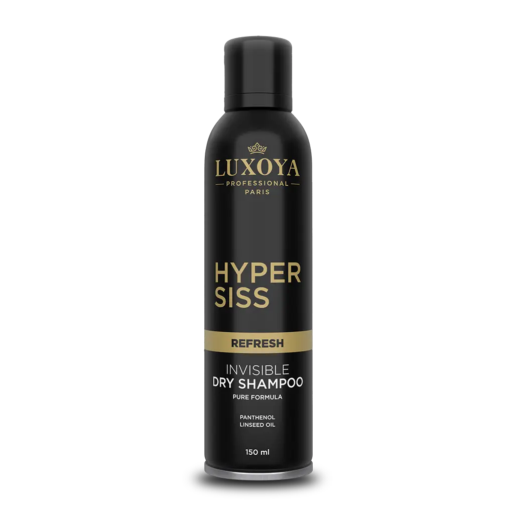 Luxoya Hyper Siss Invisible Dry Shampoo száraz sampon, 150 ml, frissítő formula.