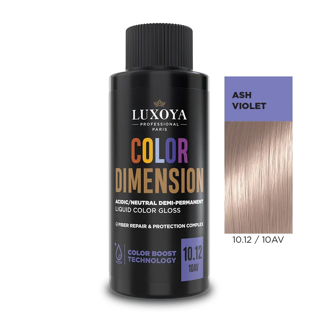 Luxoya Color Dimension 10.12/10AV Ash Violet hajfesték.