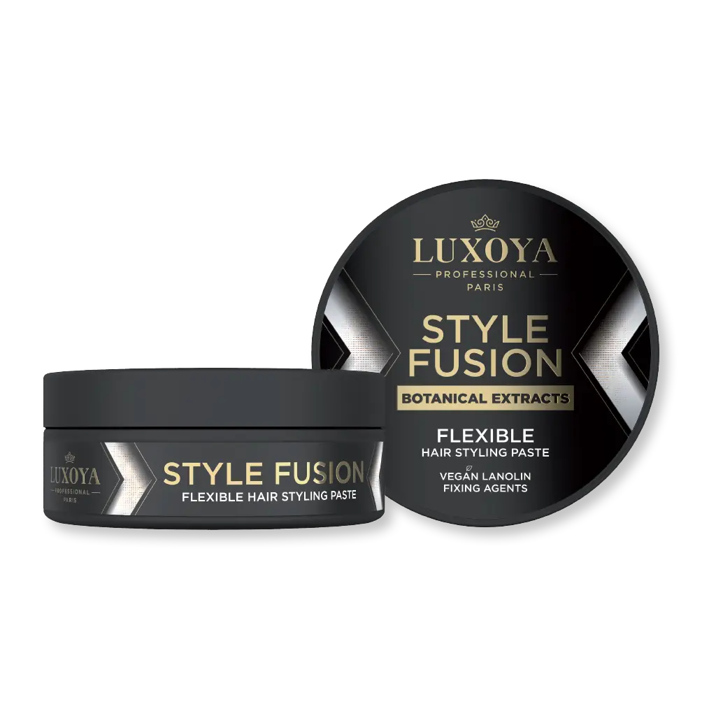 Luxoya Style Fusion hajformázó paszta, vegán lanolin és növényi extraktokkal.