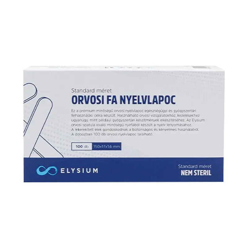 Elysium orvosi fa nyelvlapoc doboz, 100 db, standard méret.