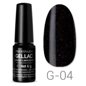 Profinaills Gellac G-04 fekete glitter gél lakk.