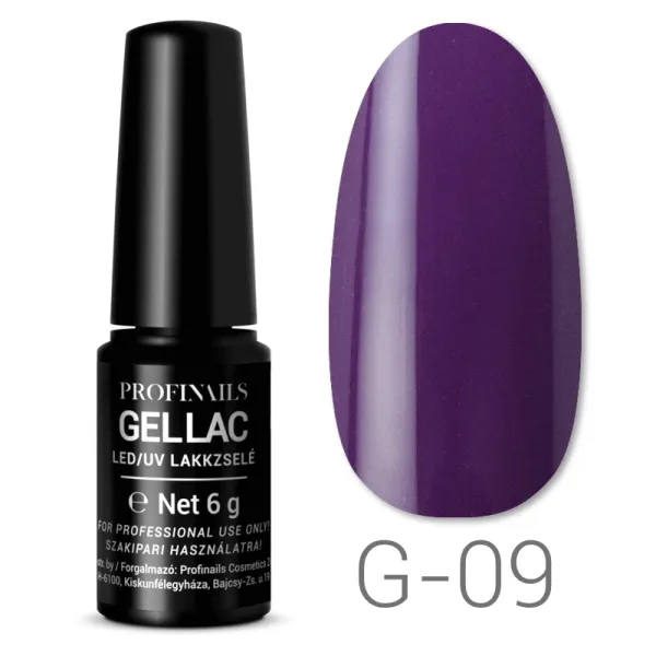 Profinaills Gellac lakk G-09 lila színű, LED/UV használatra.