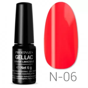 Profinails Gellak N-06 piros színű LED/UV lakk.