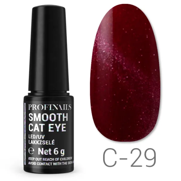 Profínails Smooth Cat Eye C-29 vörös fényes gél-lakk.