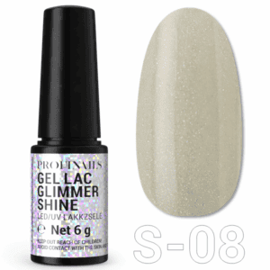 S-08 színű ProfiNails gel lakk, fényes, csillám hatású lakk.