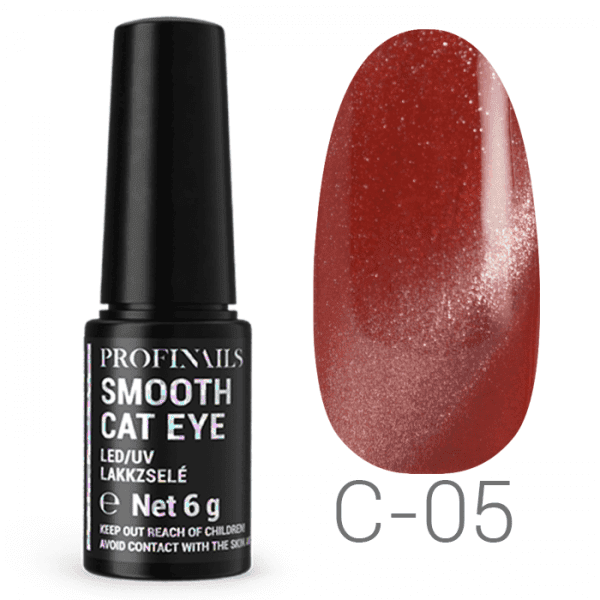 Profinaills Smooth Cat Eye C-05 vörös fényes gél lakk.