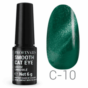 Zöld glitter gél-lakk, C-10 szín, ProfiNails Smooth Cat Eye.