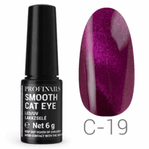 Profinaills Smooth Cat Eye lakk C-19, lila glitter színű gél lakk.