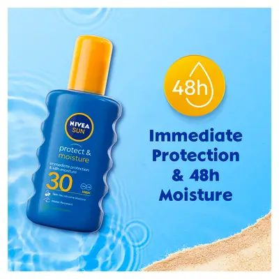 NIVEA SUN Hidratáló napozó spray , azonnali védelem, 48 órás hidratálás