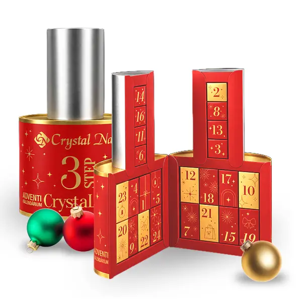 Crystal Nails Adventi naptár 2026 piros ünnepi kalendárium 24 körmös meglepetéssel