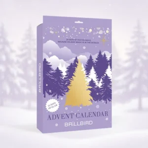 BrillBird Adventi Naptár 2026 lila ünnepi kalendárium 24 exkluzív körmös meglepetéssel